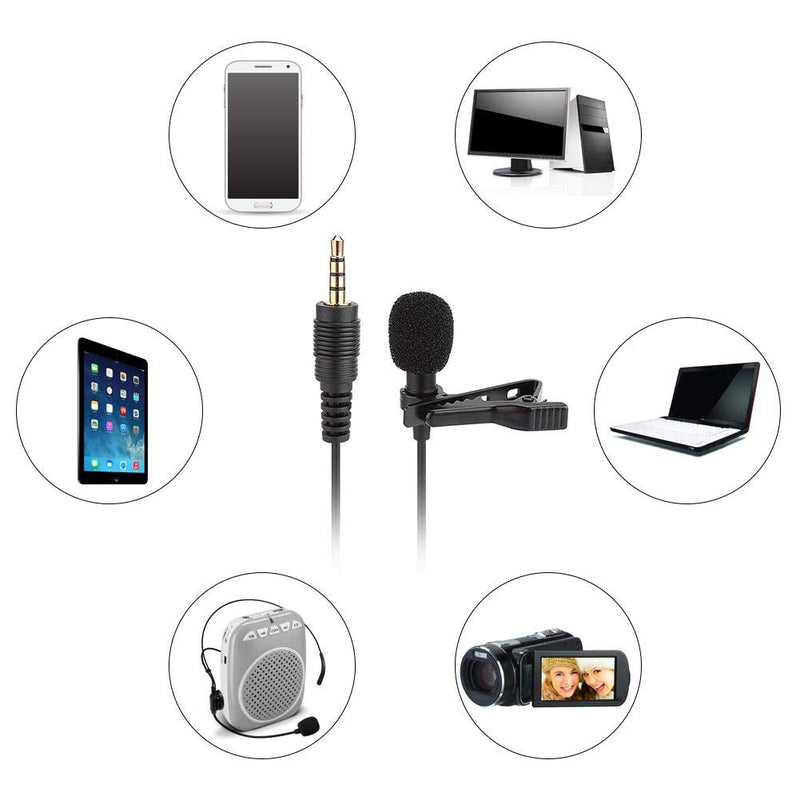 [AUSTRALIA] - Clip-on Microphone,3.5mm Male Lapel Condenser Hands Free Mic Compatible with iPhone iPad Anroid Windows 