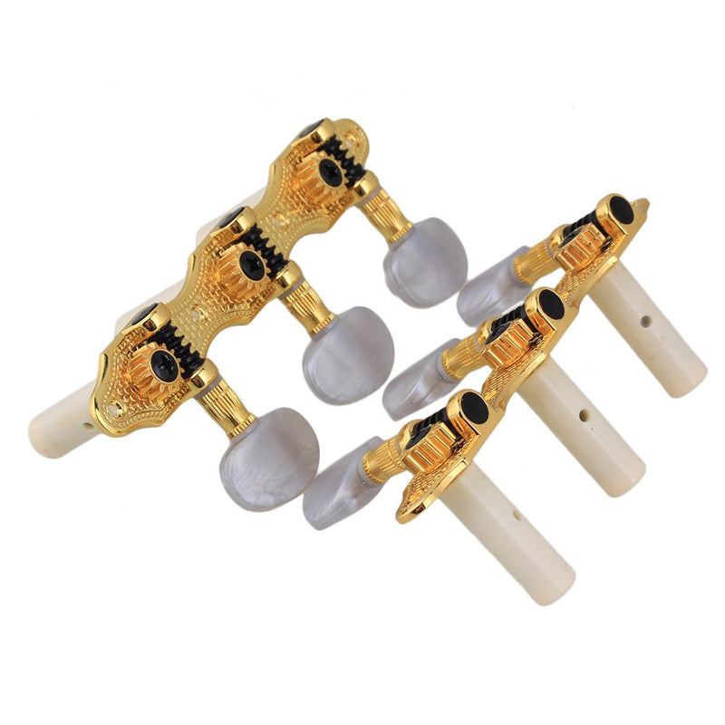 BQLZR Golden Plated Classical Guitar Tuners Machine Heads Pearled Tuning Pegs