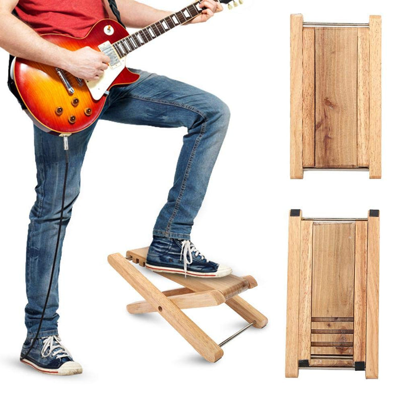 Folding Wood Footstool, Adjustable Guitar Foot Rest Stand Foot Rest for Guitar Lovers