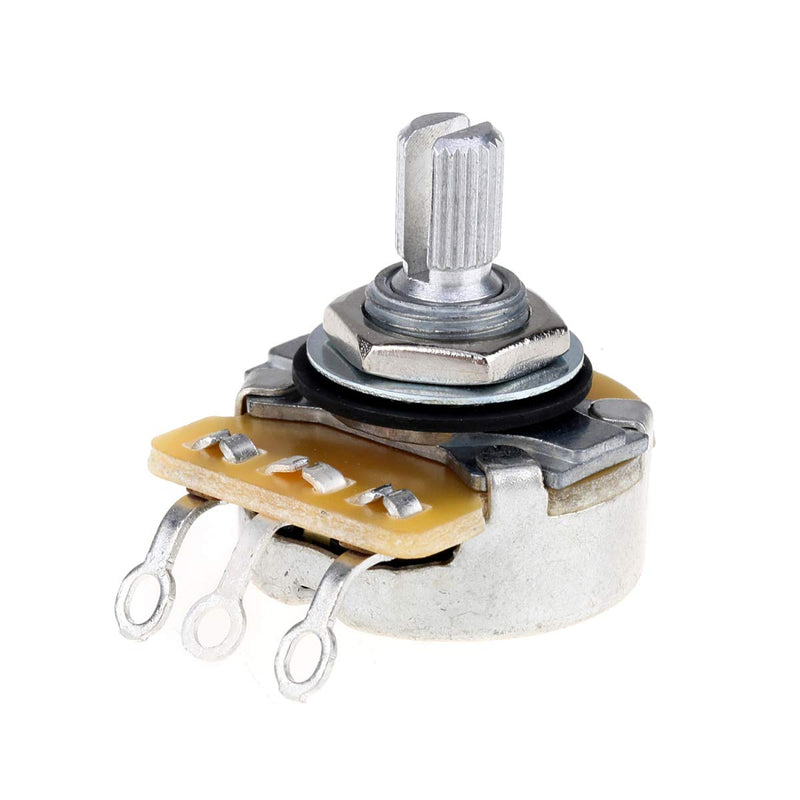 CTS 450 Series A/B500K Split Shaft Fine 24-Splines Audio/Linear Taper Potentiometer for Electric Guitar Bass, 10% Tolerance (2 Audio, 2 Linear) 500K Set