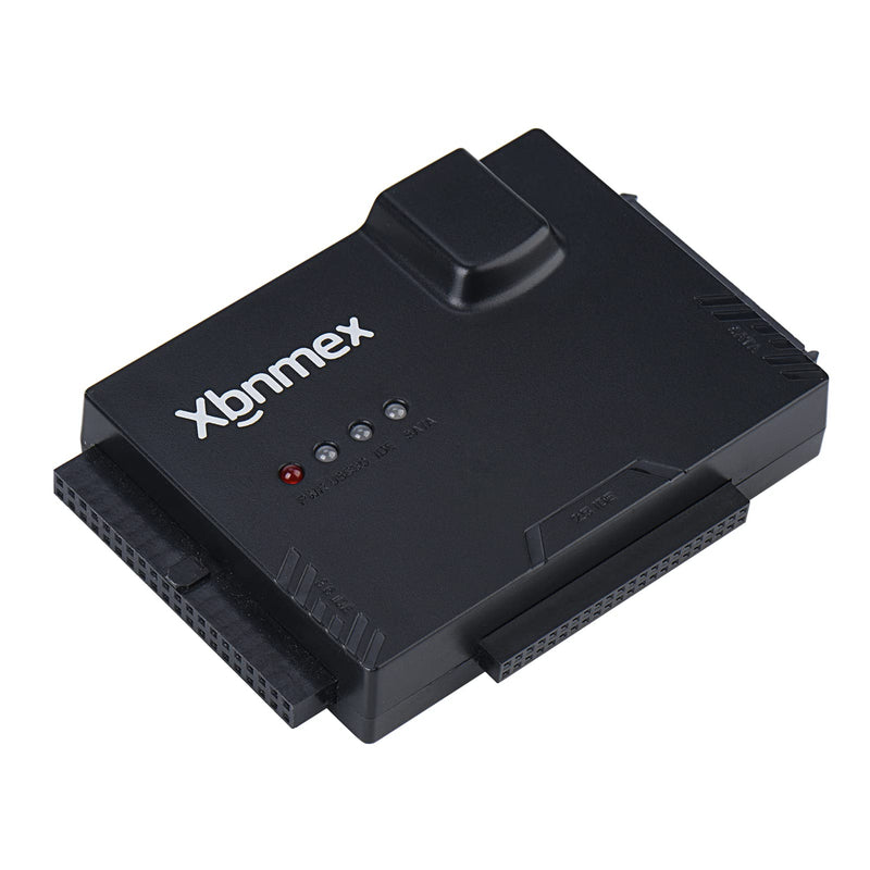 Xbnmex IDE SATA to USB 3.0 Cable Hard Drive Reader IDE SATA PATA USB 3.0 for Hard Drive Disk HDD 2.5" 3.5" with 12V 2A External AC Power Adapter(Black)