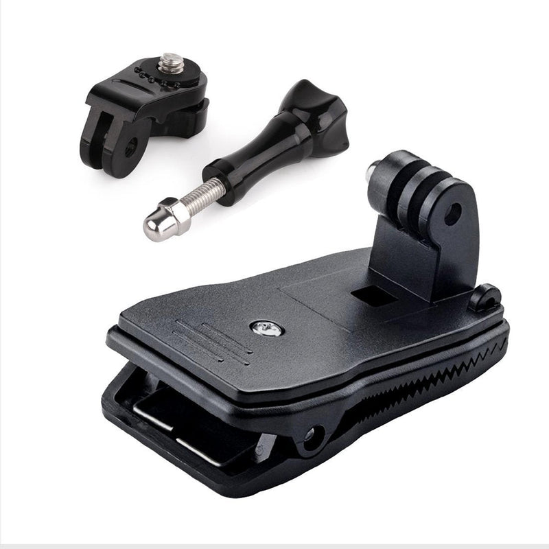 360 Degree Rotary Backpack Hat Rec-Mounts Clip Fast Clamp Mount for GoPro Hero 2 3 3+ Sony action cam HDR-AS200V AS100V AS30V AS20V AZ1 FDR-X1000VR /AEE Camera / Xiaomi XiaoYi Camera Accessory