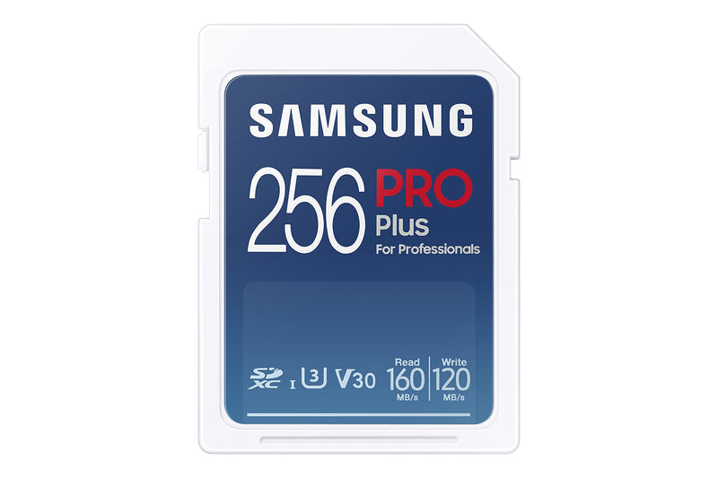 SAMSUNG PRO Plus Full Size SDXC Card Plus Reader 256GB, (MB-SD256KB/AM, 2021) Full Size SD PRO PLUS with USB READER Read/Write 160/120 MB/s