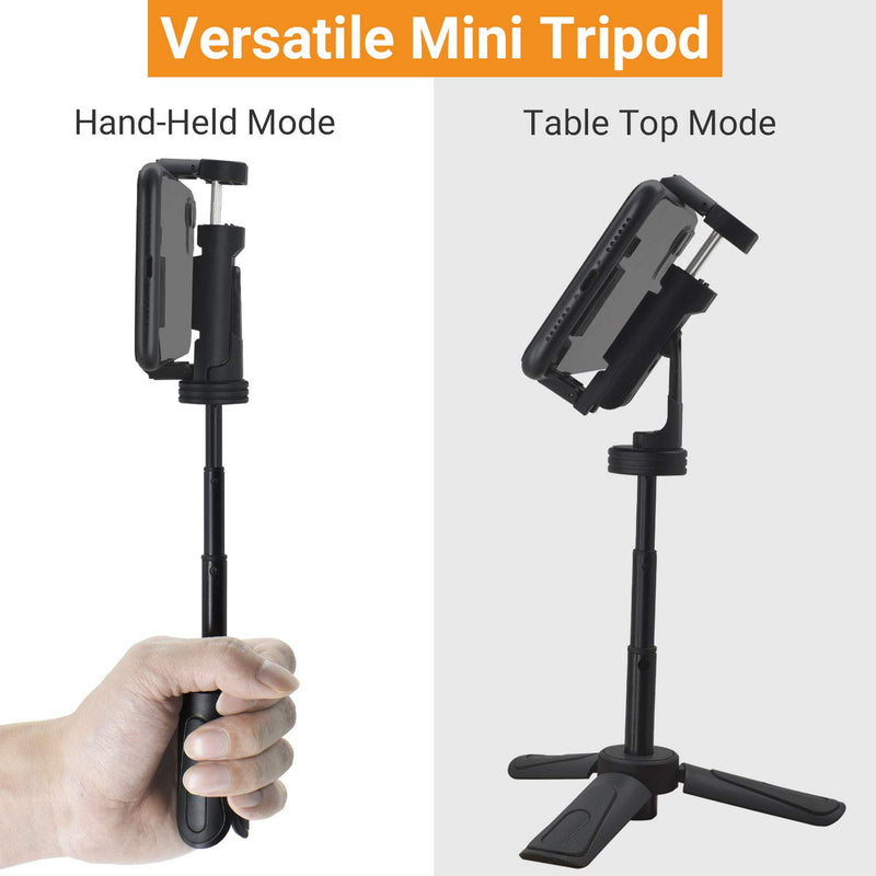 Cubilux Mini Table Tripod, Pocket Tripod with Phone Clamp, Adjustable Height & 1/4” Screw, Compatible with iPhone 12 Pro 11 XR XS SE2 8 7 Plus, Samsung Note 20/10 S20/S20 FE S10 S10, Pixel 5 4 3 XL CD2