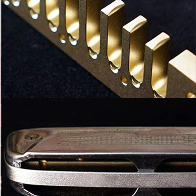 Alnicov Aluminum Alloy 10 Holes Comb Harmonica Part for Hohner Marine Band Crossover and Deluxe Gold