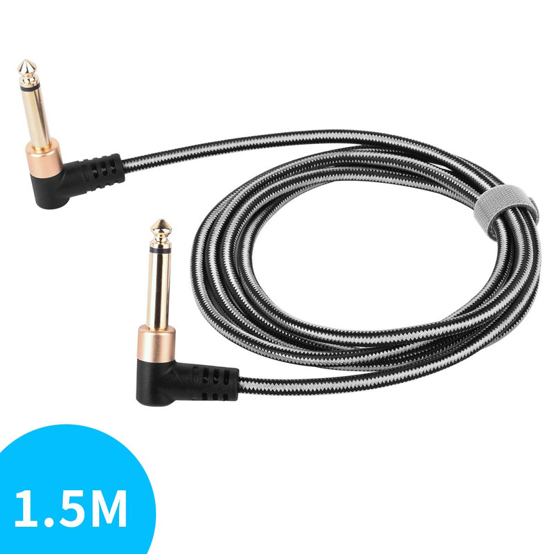 [AUSTRALIA] - picK-me Mono 6.35mm 1/4" inch TS Male to Male Right Angle Audio Cable, for Electric Bass Guitar, Amplifier, Musical Instrument etc (1.5M/4.92FT) 