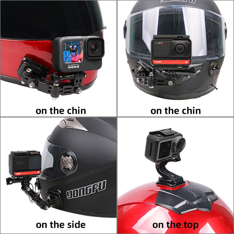 SUREWO Motorcycle Helmet Chin Mount Kits Compatible with GoPro Hero 10 9 8 7 6 5 Black,DJI Osmo Action 2/AKASO/Campark/YI Action Camera,Insta360 Camera and More