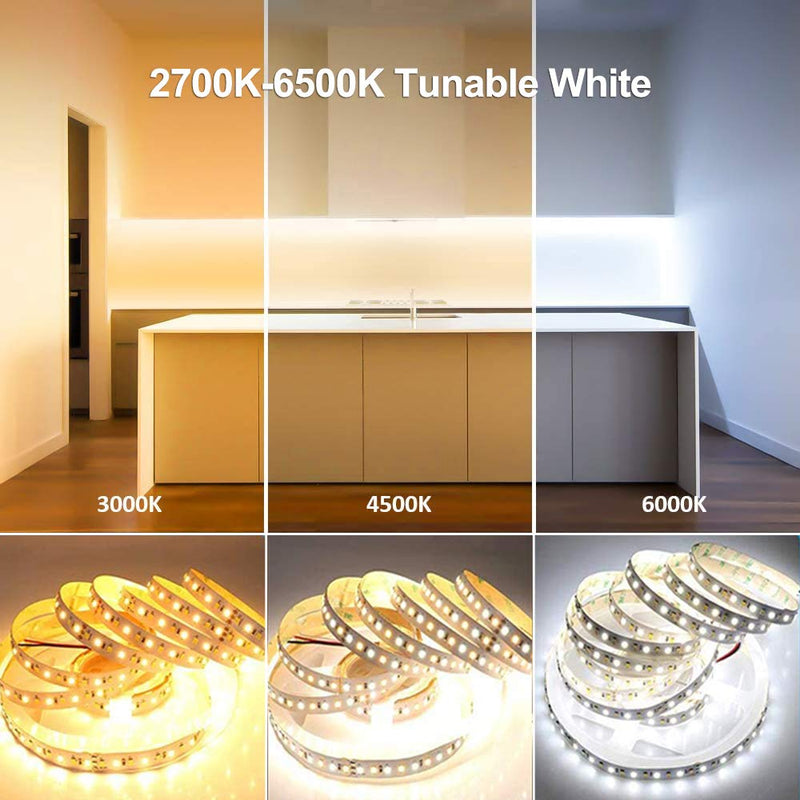 [AUSTRALIA] - Dual White LED Strip Light Kit,16.4ft/5M 2835 900 LEDs Warm White/Daylight 2700K-6000K Dimmable Flexible LED Light Strip Bluetooth Control for Home, Kitchen, Bedroom, Under Cabinet 16.4ft, 2835 Full Kit (900 Leds) 