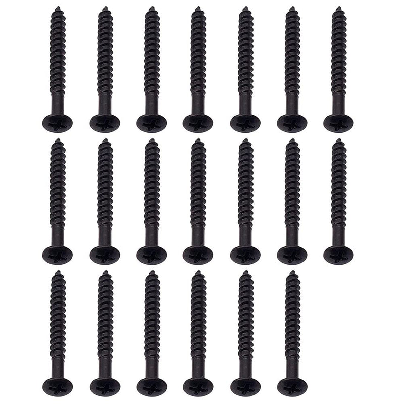 MOVKZACV 20 Pack Stainless Steel Guitar Neck Mounting Screws, Electric Guitar Neck Plate Mounting Screws Professional for Guitar Machine Heads(Black) Black