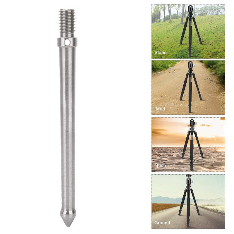 Acouto Tr Ground Spike Stainless Steel Metal Spike Mount Adapter for Tr Monopod with 3/8 Inch Screw Thread Camera Accessories(12cm) 12cm