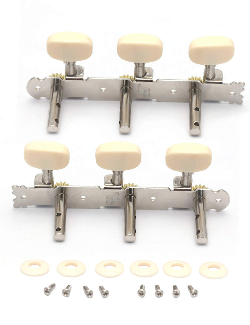 Metallor 3 on a Plank Guitar Tuning Pegs Gold Plated Machine Heads Tuning Keys Tuners Single Hole for Classical Guitar 3L 3R. (G326) G326