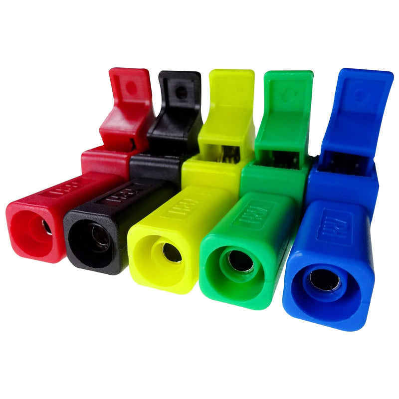 Goupchn 10PCS Heavy Duty Alligator Clips Full Insulated Safe Crocodile Clips with 4mm Banana Jack Socket for Automotive Car Battery Electrical Testing 5 Colors