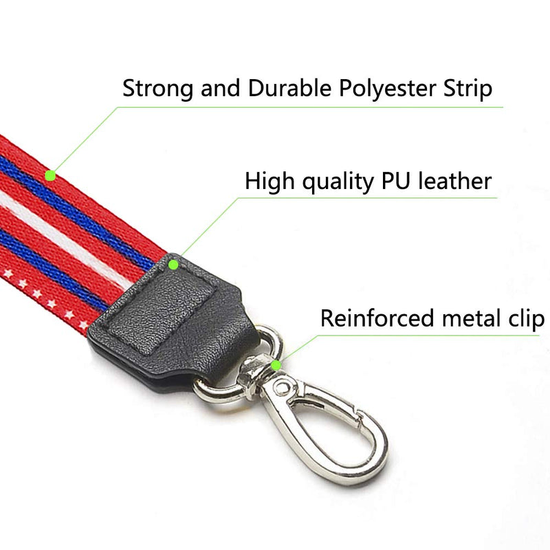 Phone Lanyard, COCASES Phone Lanyard and Wrist Lanyard Set Neck Straps for ID Badge, Compatible with all mobile phones (Red) Red