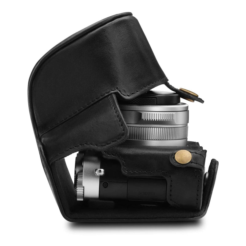 MegaGear Ever Ready Genuine Leather Camera Case Compatible with Leica D-Lux 7 Black