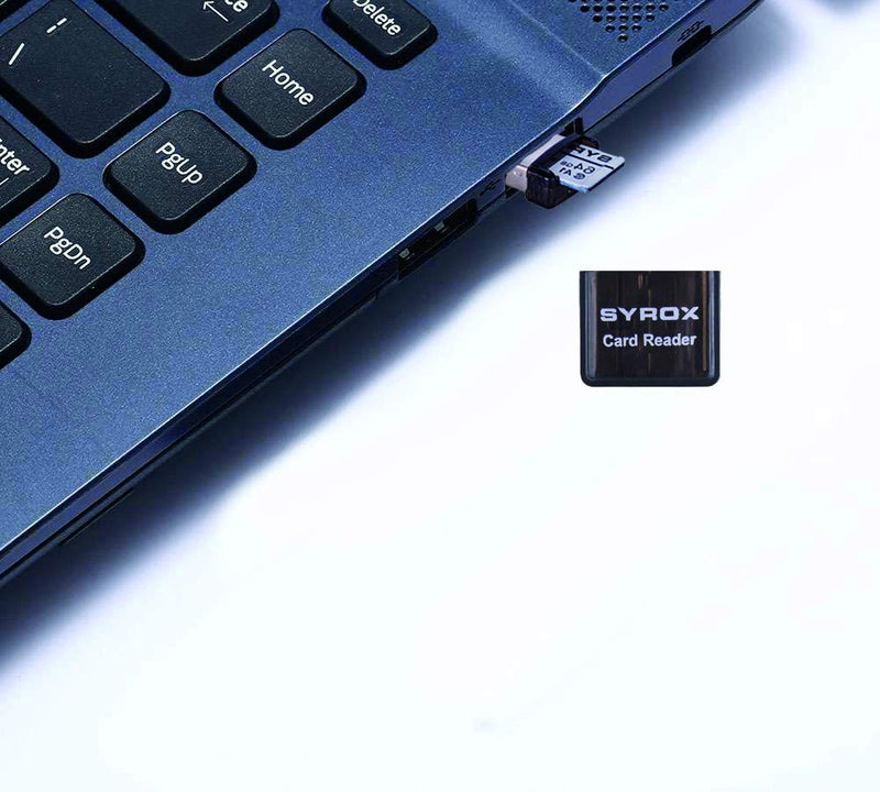 syrox Micro sd Mini Card Reader Data Transfer Fast and Convenient, Easy to Carry, Plug and Play (Black) black