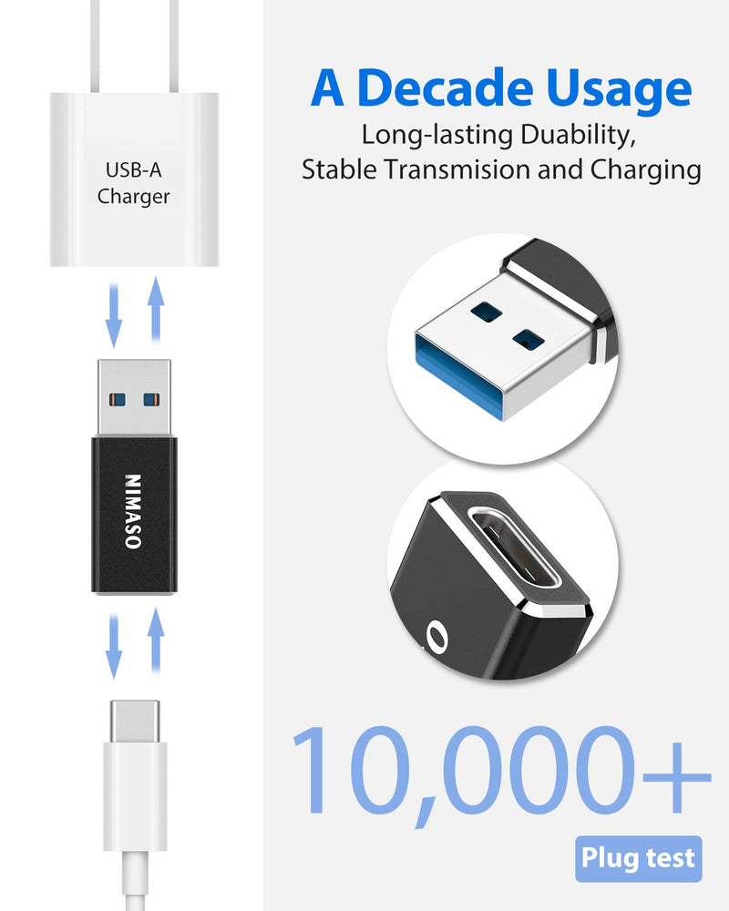 USB C to USB 3.0 Adapter, Nimaso USB C Female to USB Male Adapter, USB C 3.1 Gen 1 Adapter 5Gbps Compatible with iPhone 11 12 Pro Max, iPad 2020, Samsung Galaxy S21 S21+ S21 Ultra Note 10,Google Pixel