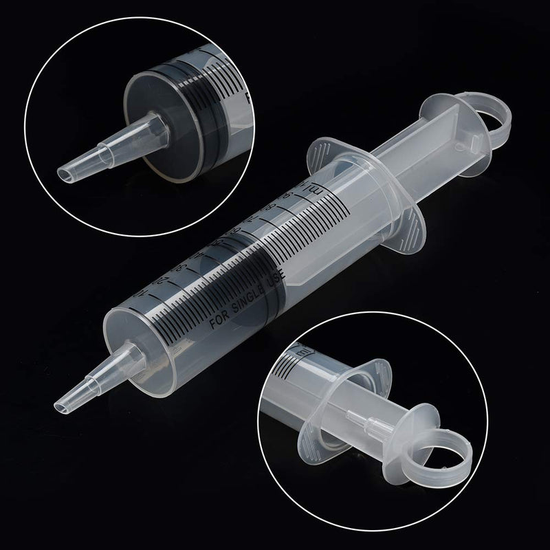 4 Pack 100ml Syringes, Large Plastic Garden Syringe for Scientific Labs, Nutrient Measuring, Watering, Refilling
