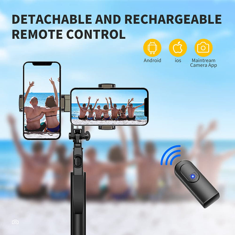 43.3inch Bluetooth Selfie Sticks Tripod, Extendable 3 in 1 Aluminum Selfie Stick with Wireless Remote and Tripod Stand 360 Rotation for iPhone Android Phone Outdoor Video Recording, Vlogging Aluminum(43.3inch)