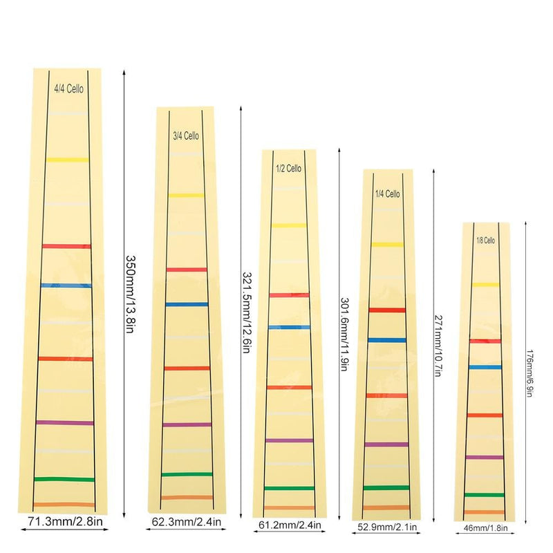 Fret Fingerboard Sticker, Cello Finger Guide Position Decal Label Markers for Practice Beginners(4/4) 4/4