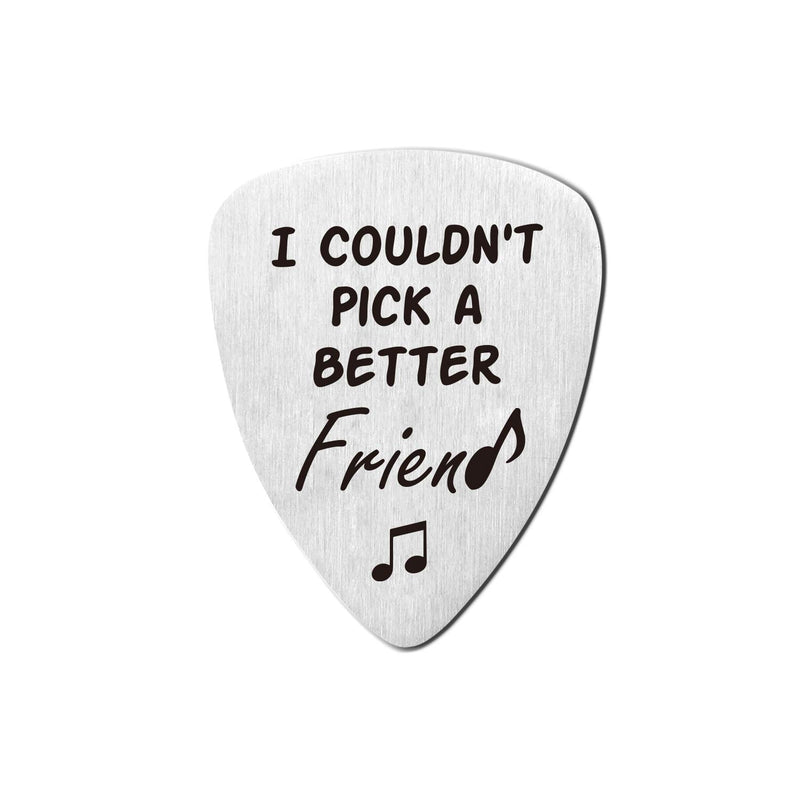 Best Friend Guitar Pick Gifts for Him Men - Stainless Steel Guitar Pick with Guitar Pick Holder Case - Friendship Gift Ideas for Friends Graduation Birthday Valentines Christmas Gifts