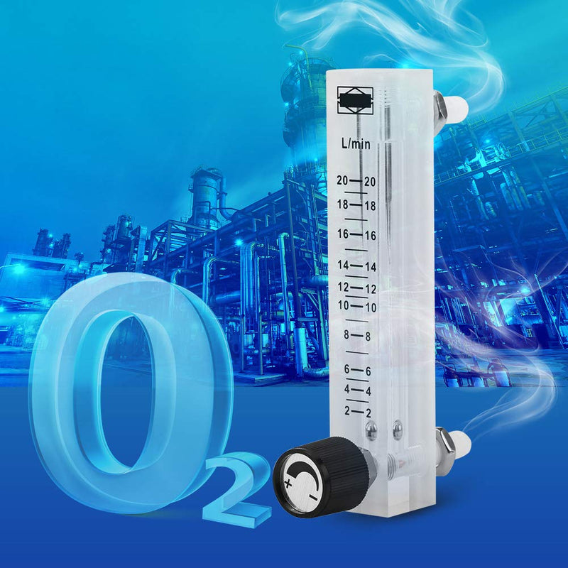 LZQ-7 Acylic Flowmeter 2-20LPM Air Gas Flowmeter Gas Regulator with Control Valve for Measuring Controlling Gas Flow