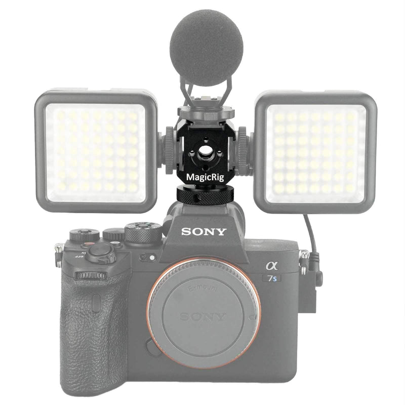 MAGICRIG Camera Cold/Hot Shoe Triple Shoe Mount Adapter ,Microphone Flash Display Adapter for DSLR Camera