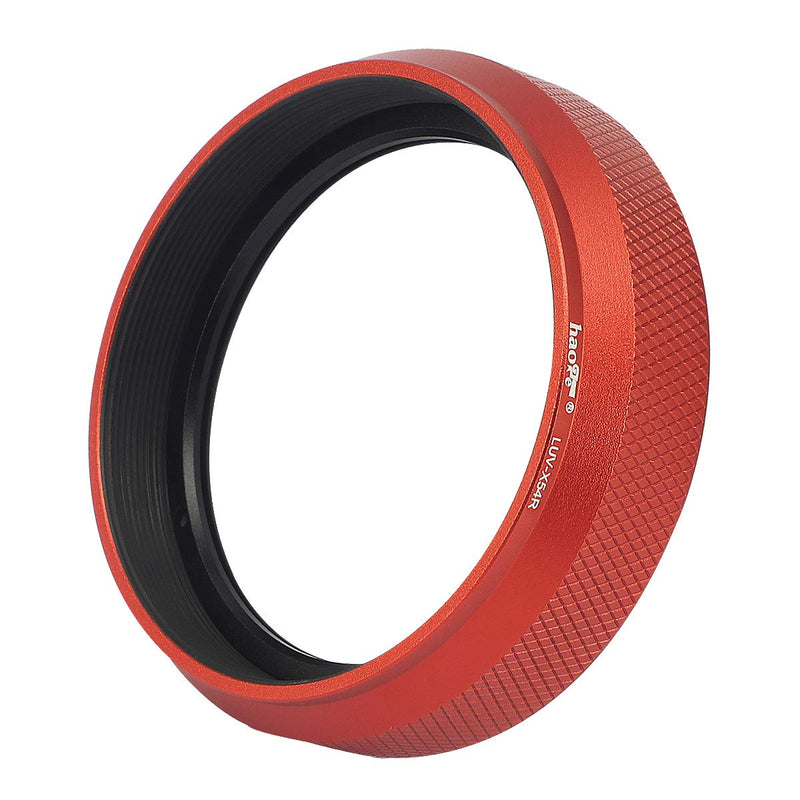 Haoge LUV-X54R Metal Lens Hood with MC UV Protection Multicoated Ultraviolet Lens Filter for Fujifilm Fuji X100V Camera Red