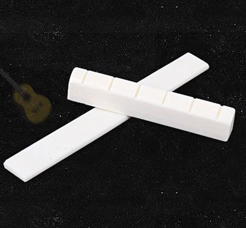 MINGZE 6 String Acoustic Classical Guitar Bone Bridge Saddle and Nut Made of Real Bone (For Classic) For Classic