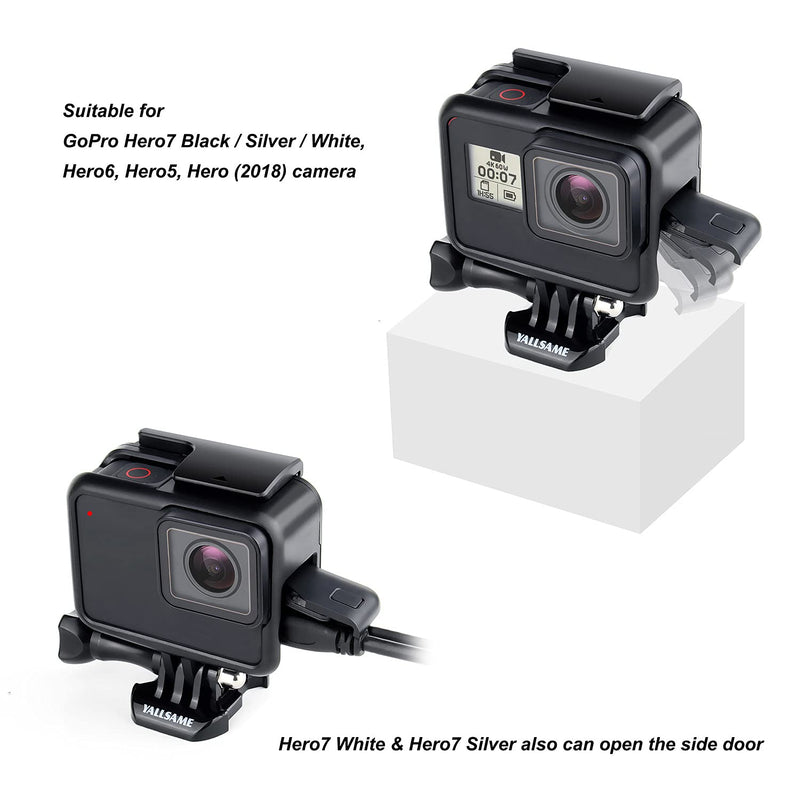 [AUSTRALIA] - YALLSAME Frame Case Compatilble with GoPro Hero 5, Hero 6, Hero 7 Black/ Silver/ White, Hero 2018 with Lens Cap and Tripod Mount Adapter Protective Housing Case for Go Pro 7 6 5 Black Frame for HERO7/6/5 