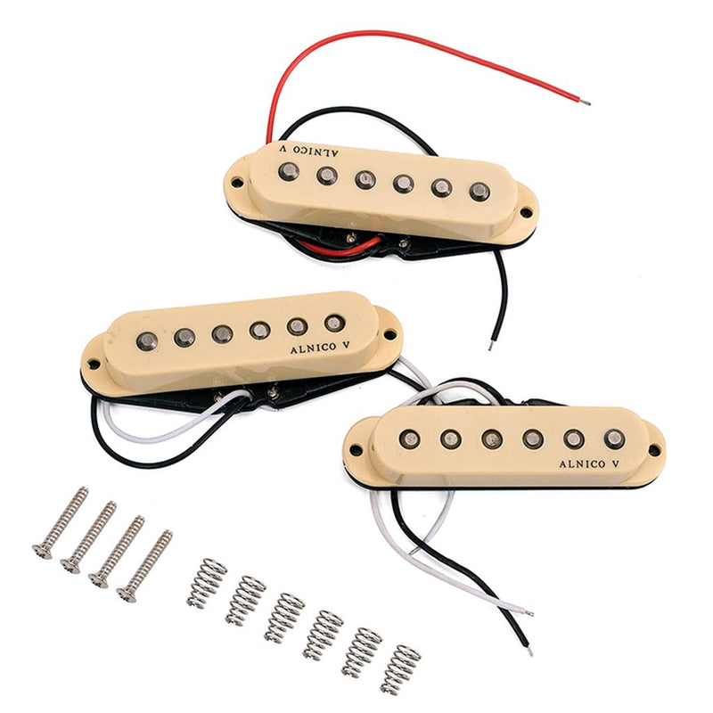Alnicov Vintage Staggered SSS pickups Fit for Fender Stratocaster Strat/Squier Guitar Cream