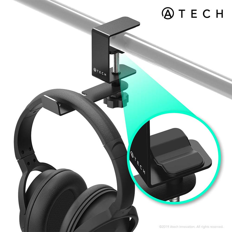 ATECH Bag Hanger, Clothing Accessories Mount with Full 360° Rotating Arm, All Metal Sturdy Clamp, Universal Fit up to 1.57in (40mm) Thickness