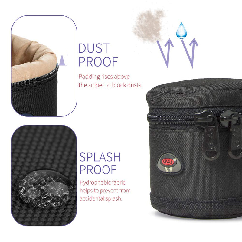 Camera Lens Case DSLR Camera Lens Bag Fits for Canon EF 28mm f1.8 EF 24mm f 2.8EF 50mm F 1.8Ⅱ Nikon 35mm f1.8G 50mm f 1.8D 50mm f1.8 G50mm f 1.4 and Other Camera Lens BL-002