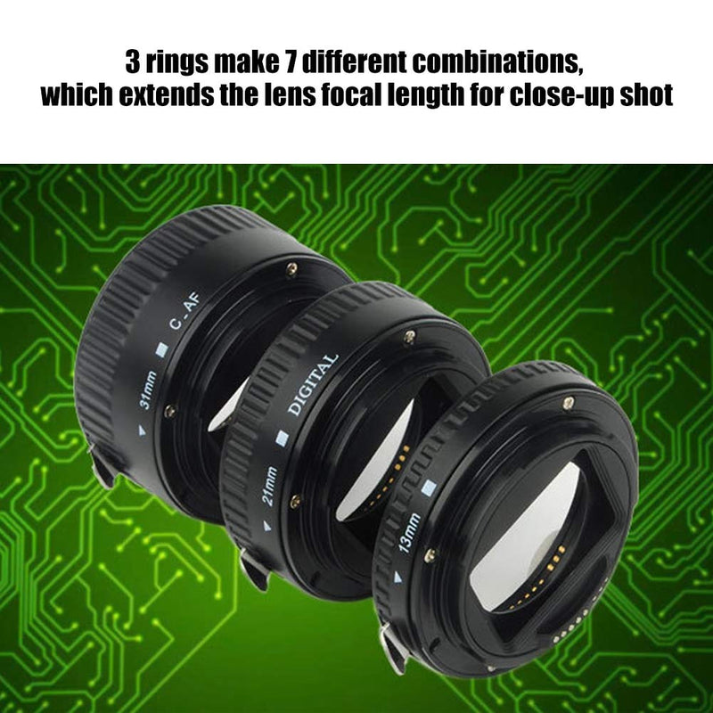 Bindpo Lens Extension Tube Set,13mm + 21mm + 31mm Auto Focusing EF Macro Extension Tube Set,Macro Extension Tube Set for Canon EOS EF Mount DSLR Camera