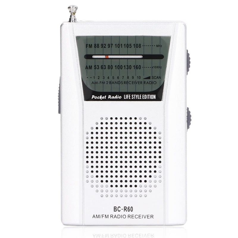 AM FM Radio, Memory Function Plastic Mini Pocket Radio Manual Searching for Outdoor Use for Elderly (BC-R60) BC-R60