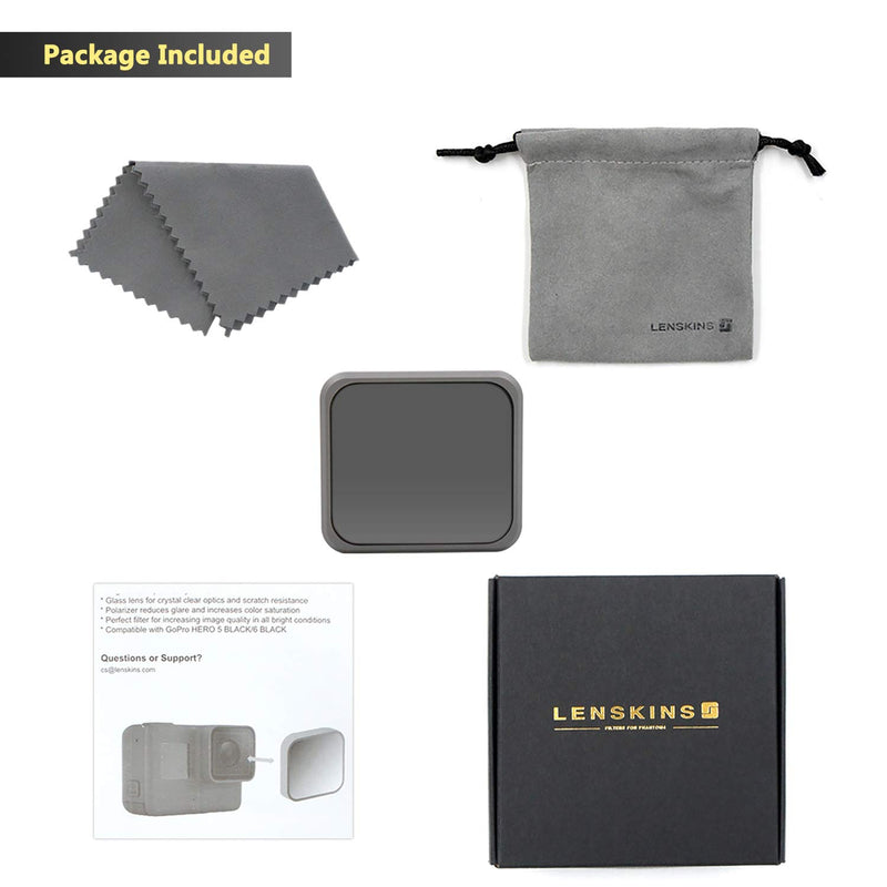LENSKINS ND8 Filter for GoPro Hero 7 Black/Hero 6 Black/Hero 5 Black, Japanese AGC Optical Glass, 18-Layer Multi-Resistant Coated, Push-on Mounted, Weather-Sealed with Lens Cloth