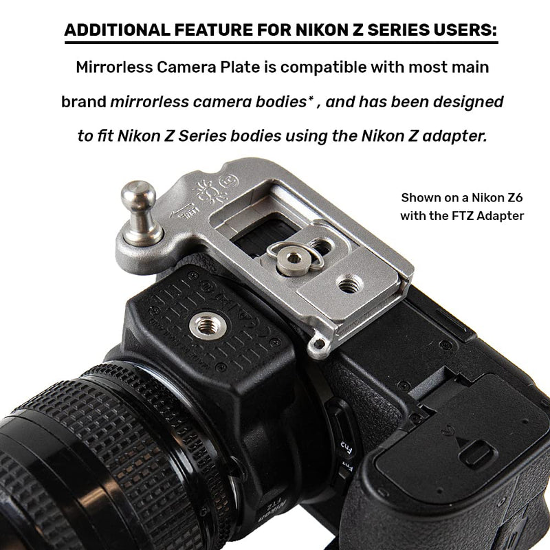 Spider Holster - Mirrorless Camera Plate - Compatible with All Spider Camera Holsters and Arca Swiss Style tripods - for use with Mirrorless Canon, Sony, Nikon, Fujifilm Mirrorless Plate