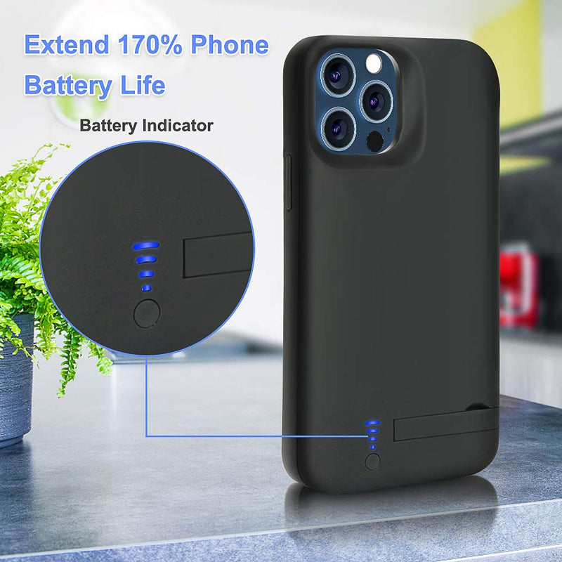 Battery Charging Case, BicycleStore 5000mAh External Battery Case Portable Extended Rechargeable Battery Charger Case Compatible with iPhone 12 and iPhone 12 Pro.