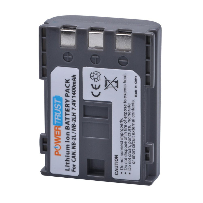 PowerTrust 3-Pack NB-2L NB-2LH Battery and NB2L Dual USB Charger for Canon DC301, DC310, DC320, DC330, DC410, DC420, Elura 40, 50, 60, 65, 70, 80, 85, 90, EOS 350D, 400D, Digital Rebel XT, XTi Camera