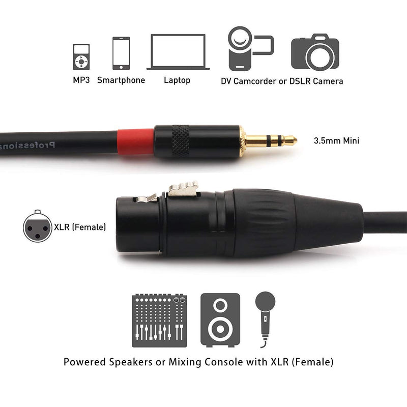 [AUSTRALIA] - NANYI 3.5mm TRS Stereo Male to XLR Female Interconnect Audio microphone Cable, Suitable for ipod, Mobile phone, active speakers, stage, DJ, studio audio console -10Meters 10Meters 