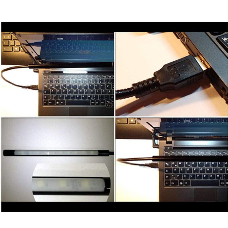 DZYDZR Keyboard Light Laptop Lamp USB LED 5V 1W 10 LED Long Gooseneck Touch Dimmer Lamp (Gold) Gold