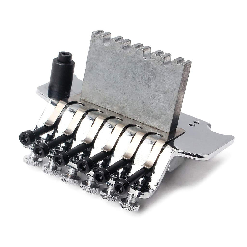 Alnicov Double Locking Tremolo Bridge Guitar System,6 String Guitar Double Locking Tremolo Guitar Bridge Parts for Electric Left handed Guitar Chrome
