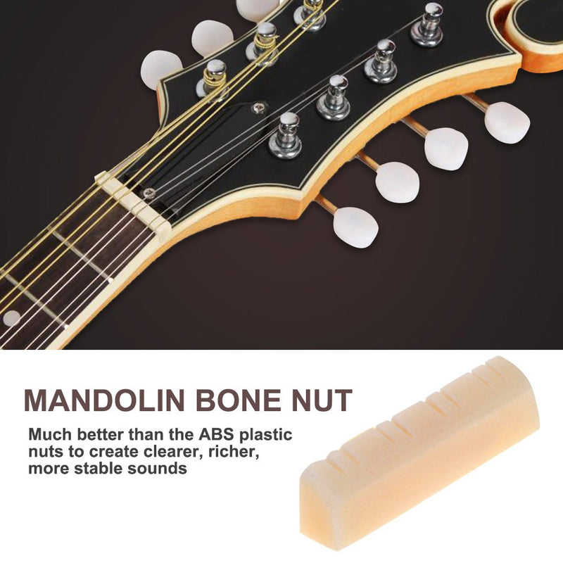 3Pcs Mandolin Bone Nut, Durable String Nut for 8 String Mandolin Instrument Replacement Repair Accessories