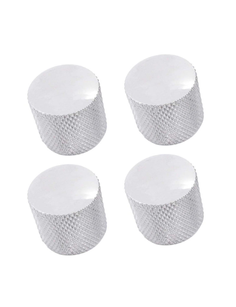 Metallor Guitar Tone Volume Control Knobs Knurled Chrome Metal Dome Style 18mm Diameter 6mm Solid Shaft Compatible with Tele Telecaster Electric Guitar Bass Parts Replacement Set of 4Pcs.