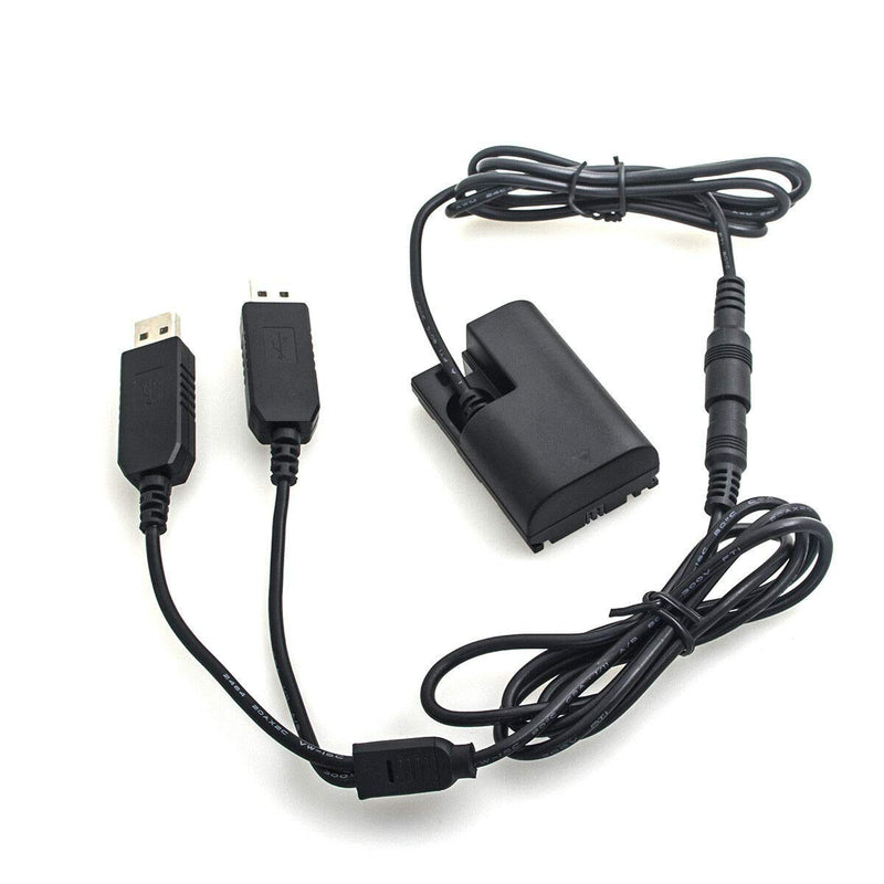 Runshuangyu DR-E6 DC Coupler Dummy Battery Adapter with 5V 2A Dual USB Power Cable for Canon 5D Mark II III IV 6D 7D 5DS 60D 70D 80D DSLR Camera