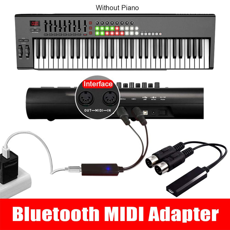 [AUSTRALIA] - NINEFOX MIDI Adapter Studio Portable Audio Wireless uetooth Music Instrument HiFi Universal Electric Piano 5 Pin Cable Converter Stable Professional 