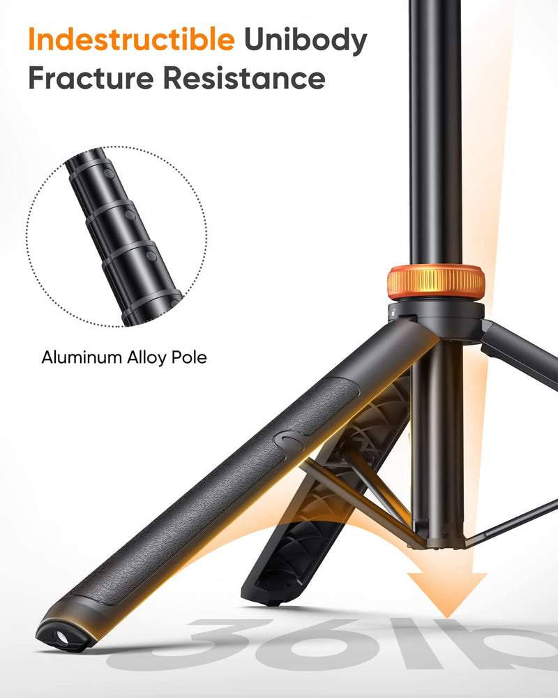 [AUSTRALIA] - Newest 62" EUCOS Selfie Stick Tripod with Remote, Upgraded Solidest Cell Phone Travel Tripod Stand Compatible with iPhone 14/13/12 Pro Max/Samsung/GoPro/DJI Inferno Mix Carbon Black 