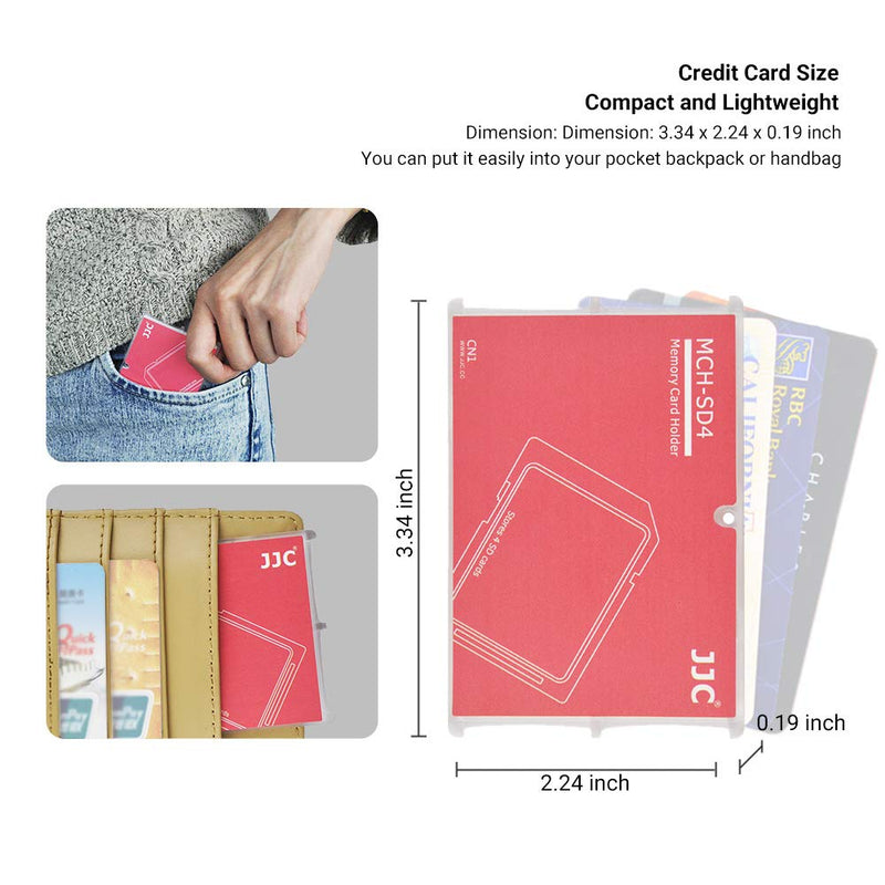 4 Slots SD Card Holder Case,Slim Ultra-Thin Credit Card Size Lightweight Portable SD SDHC SDXC Memory Card Storage 4 SD Card Slots