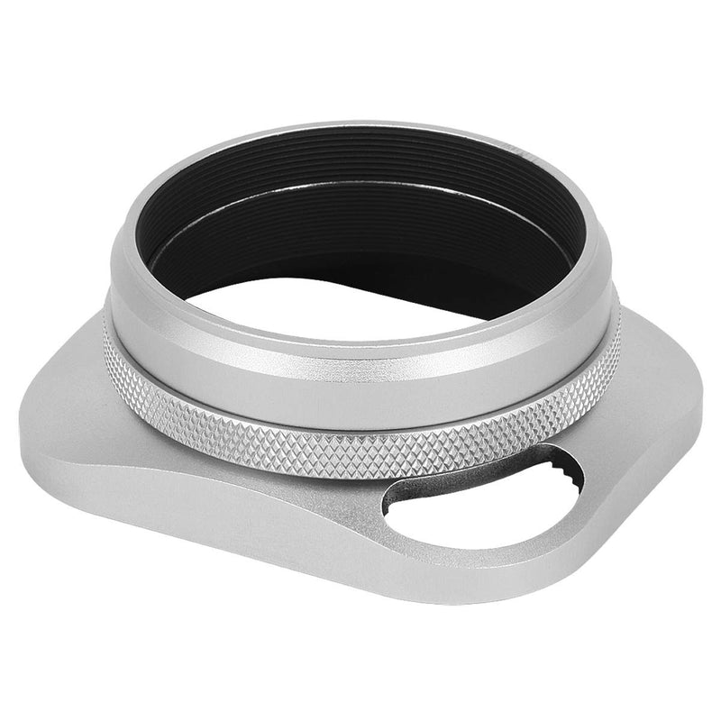 Haoge LH-ES3 Square Metal Lens Hood Hollow Out Designed with 49mm Adapter Ring with Cap for Fujifilm Fuji FinePix X100 X100S X100T X70 X100F X100V Camera Replaces LH-X100 AR-X100 LH-X70 Silver