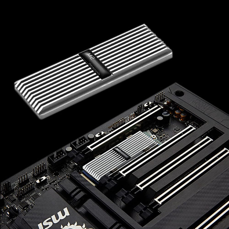 Aimeixin M.2 Heatsink Cooler, Aluminum Heat Sinks with Silicone Thermal Pad for NVMe M.2 2280 SSD (Silver)