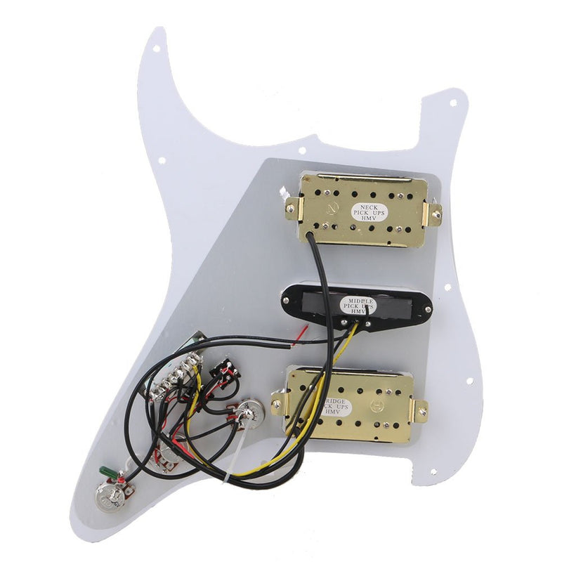 BQLZR Black White Zebra Color 3-ply HSH Electric Guitar Loaded Prewired Pickup Pickguard for Electric Guitar